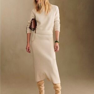 Sézane Cream Knit Skirt